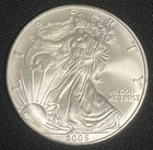 2005 American Silver Eagle Coin BU 1 Oz US $1 Somewhat Scratchy & Spotty
