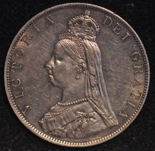 Double Florin 1887 Victoria gEF .925 silver  (T88)