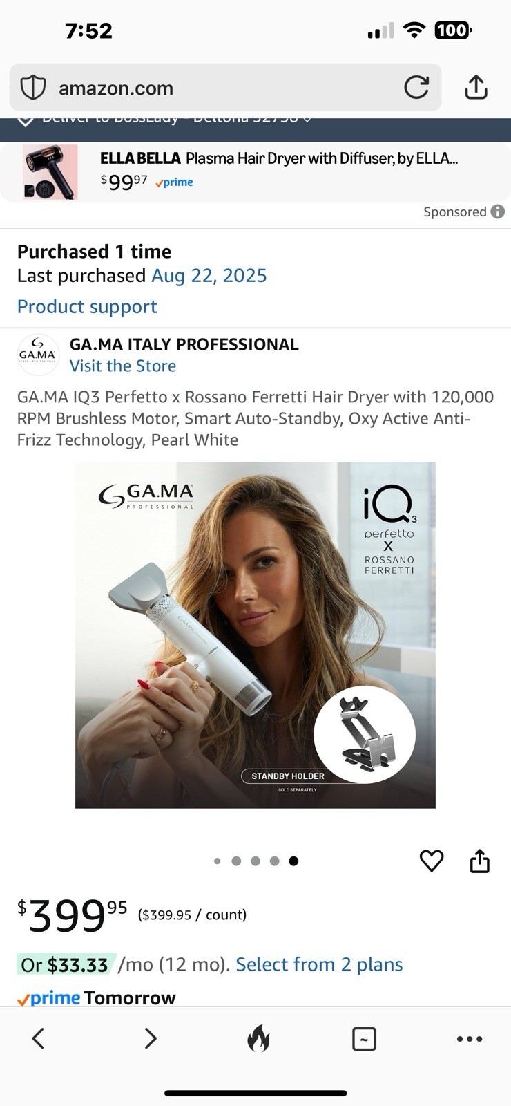 GA.MA iQ1 Perfetto Professional Hair Dryer – 120,000 RPM Brushless Motor