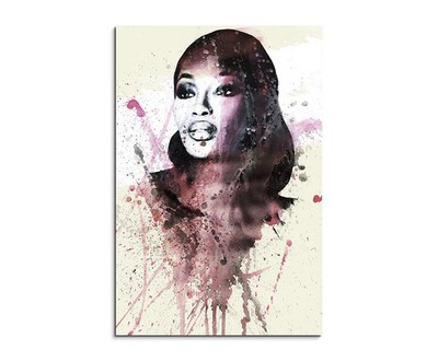 60x90cm Naomi Campbell Aquarell Art Leinwandbild