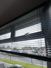 Grey Metal Venetian Blinds 25mm Slats Light Filtering Window Frame Mount