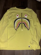 A Bathing Ape Long Sleeve Bape Logo Tee Shirt Medium Yellow