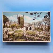 Landewednack Eidechse Postkarte um 1950 St Wynwallow Kirche & Gelände Cornwall