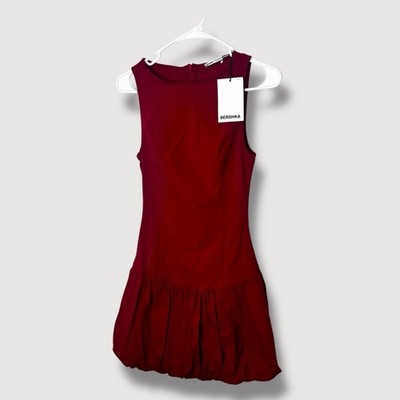 Bershka Red High Neck Bubble Hem Mini Dress Size Small New | eBay