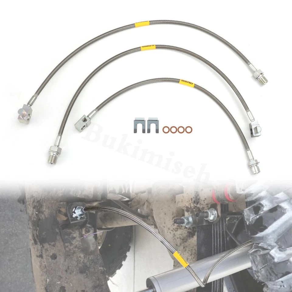 Full Set Stainless Steel Extended Brake Lines For Chevy GMC 4-6'' Lift 1971-1978 Foto 3 de 4