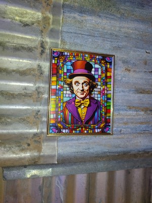 Willy Wonka And The Chocolate Factory Stained Glass Style Framed Art Print 