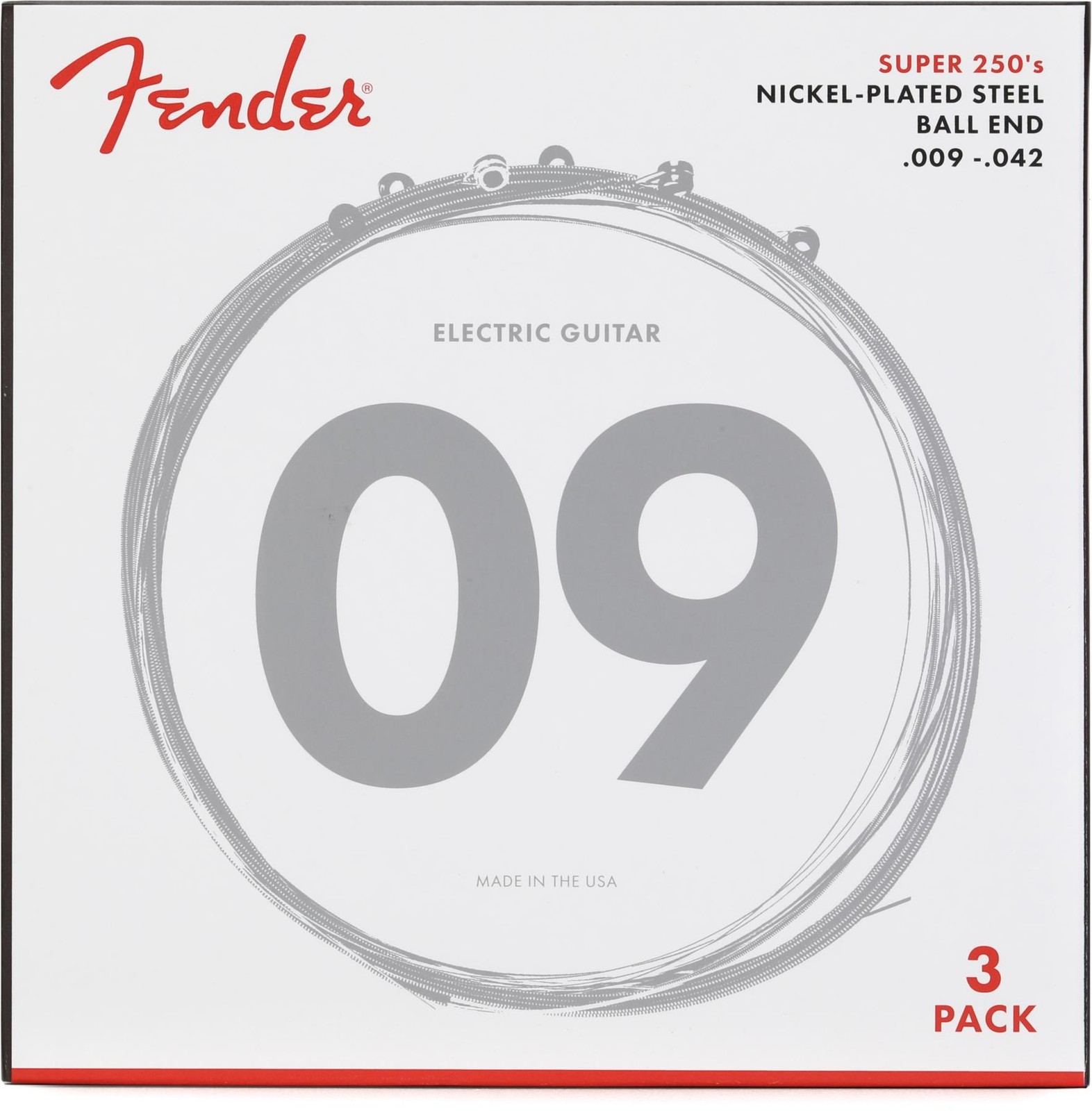 Струны для электрогитары Fender Super 250s из никелированной стали - 009-042 2890₽
