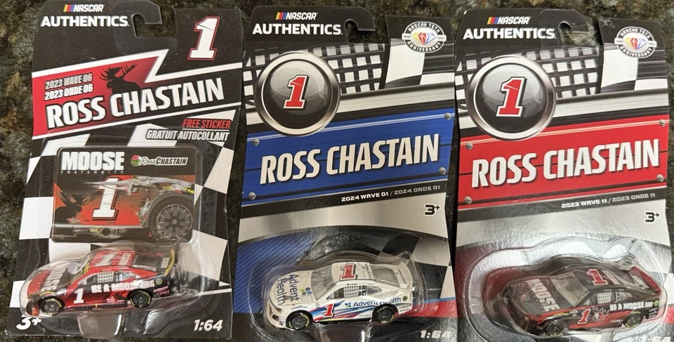 LOTE de (7) #1 Ross Chastain Escala 1/64 NASCAR Authentics/Winners Circle Diecast Foto 2 de 3