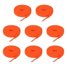 4 Pairs Flat Shoe Laces 5/16" x 150" Polyester Sneaker Shoestring, Orange
