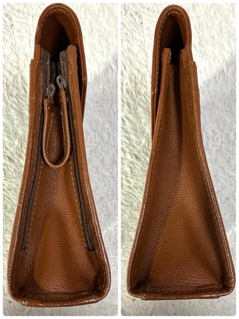 Borsa pochette uomo Yves Saint Laurent pelle cammello fodera logo oro ferramenta chiave