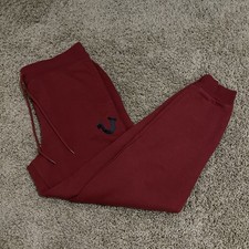 Mens Medium True Religion Brand Jeans Burgundy HS True Jogger Sweat pants