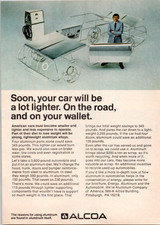 ALCOA Vintage 1970s Magazine Ad Aluminum Car Lightweight Auto Gas Pump