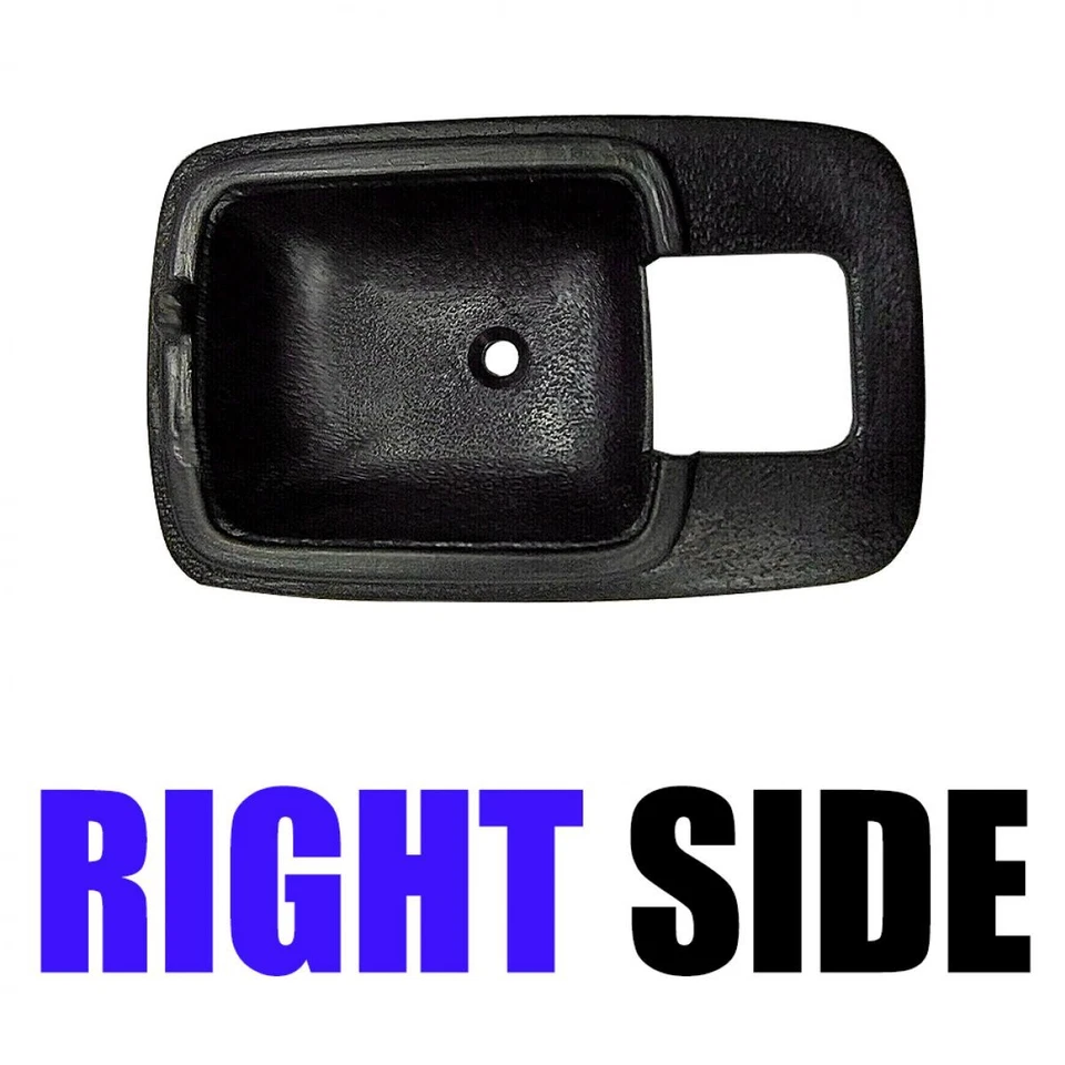 Par de bisel de manija de puerta interior negro LR para camioneta Nissan Datsun 620 1500 1973-79 Foto 4 de 4