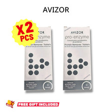 2x Avizor PRO-ENZYME Protein Remover Tablets 12 Count for Soft Contact Lens Care
