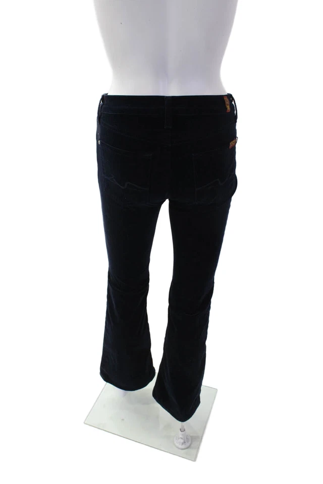 Pantalones de corte bota 7 For All Mankind para mujer de algodón con cremallera y botones azul marino talla EUR 24 Foto 3 de 4