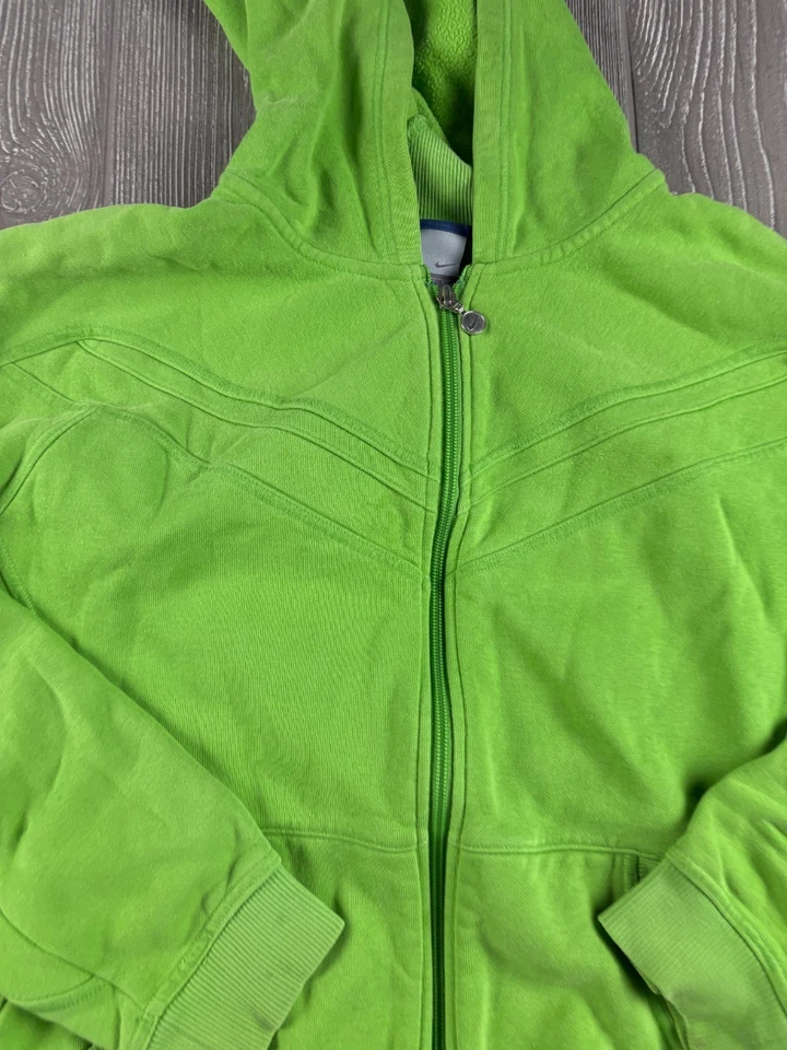 Sudadera con capucha Nike verde con cremallera talla XL para mujer vintage Y2K Foto 2 de 4