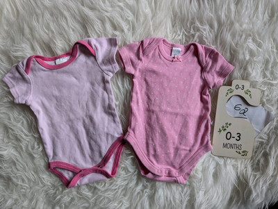 2er Set rosa Bodys Kurzarm 62 Baby Gear Baby Club Mädchen Newborn