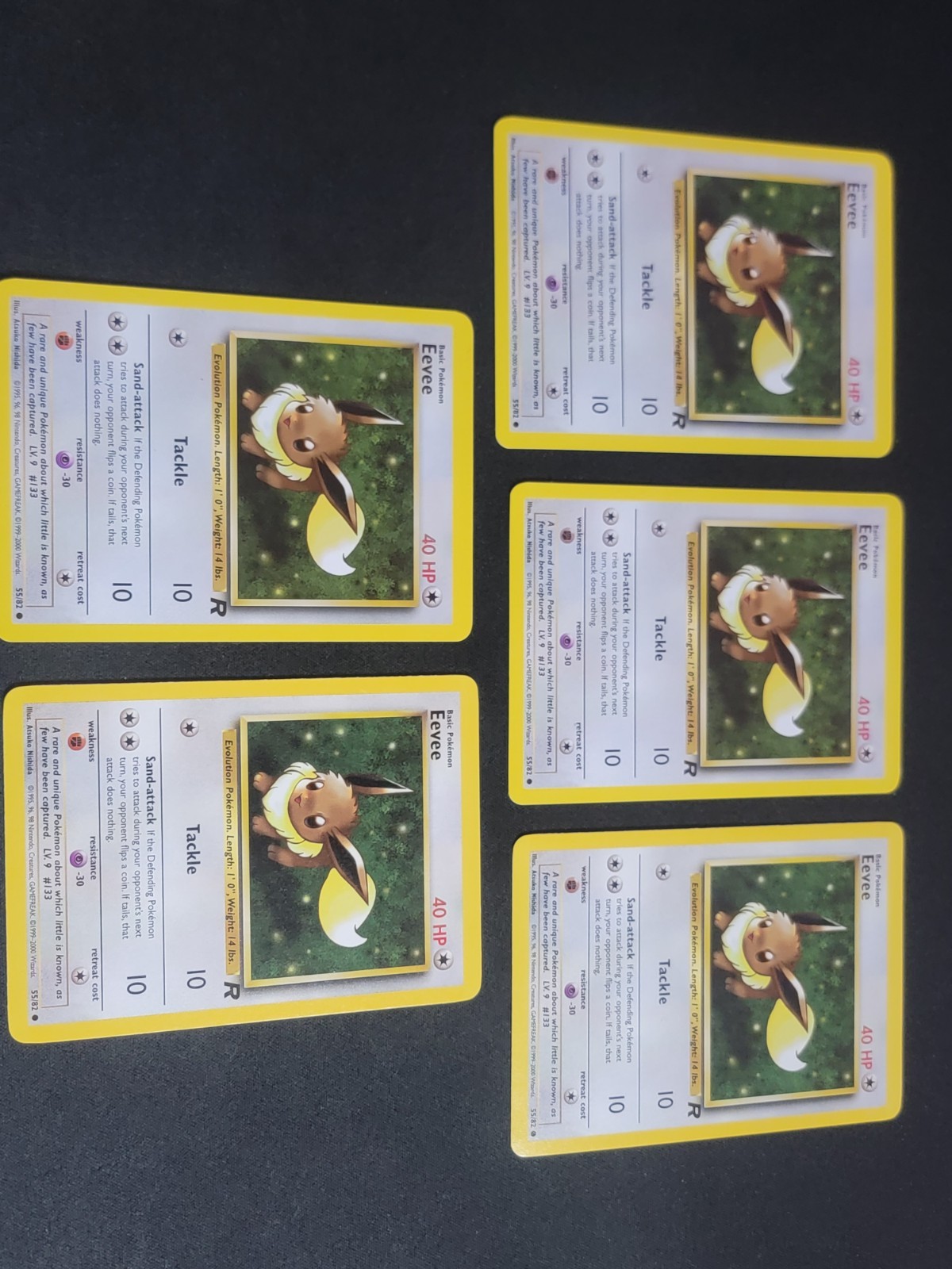Vintage 2000 Pokemon Base Set 2 Eevee 55/130 Uncommon WOTC TCG NM/LP Multi Qty  