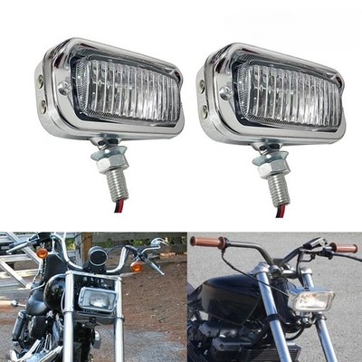 2pcs 12V Motorcycle Headlight Spot Light Fog Driving Lamp For Chopper Cafe Racer