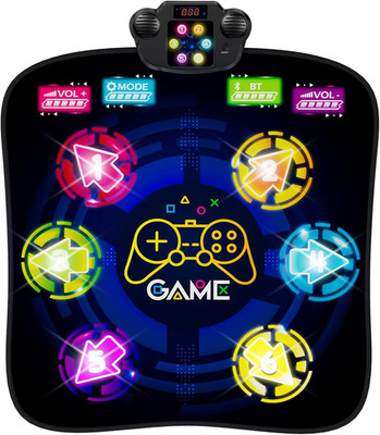 Dance Mat, Rhythm Step Dancing Challenge Playmat with 6 LED Lights-Up, Built-In