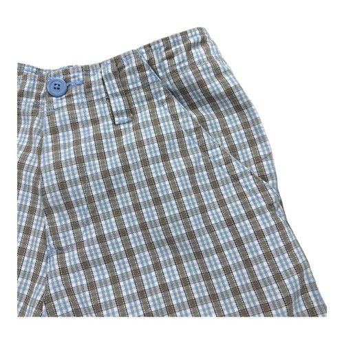 Timberland Shorts Youth 12 Blue Beige Plaid Cotton Cargo Shorts 100% Cotton - Picture 3 of 10
