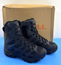 NIB 5.5 M MEN'S MERRELL MOAB 3 TACTICAL 8" WATERPROOF ZIP BOOTS J003907 BLACK