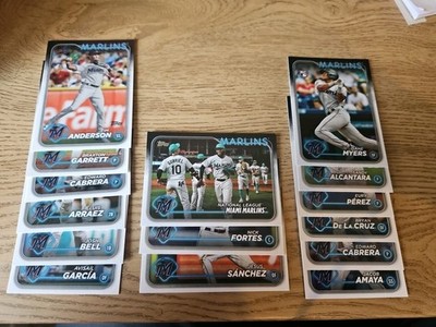 20+ Miami Marlins MLB Karten Lot (2024 Topps) Sandy Alcantara, Eury Perez, Arraez