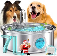 Stainless Steel Dog Water Fountain Large 7L/230oz Quiet Upgraded Filter Sets OB