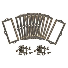Label Holders 90x42mm 10Pcs 3 Hole File Name Card Tag Label Frame Bronze Tone