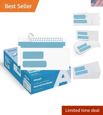 Reliable 500 Count Double Window Security Envelopes with Quick Seal Closure