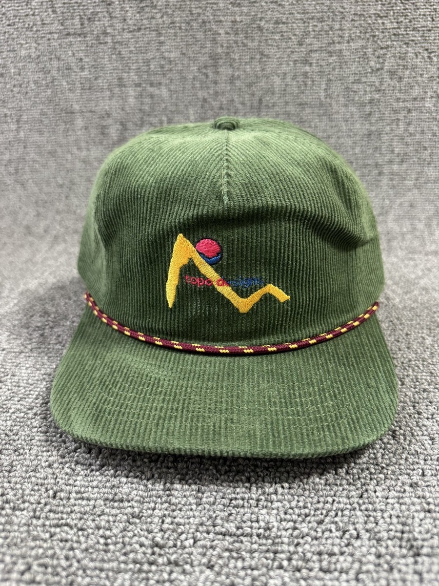 Topo Designs Outdoor Corduroy Strapback Olive Green Hat Retro Cap