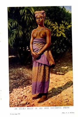 Alter Vintage Druck um 1920 Accra Belle jugendlicher Stolz schöne Frau Mädchen 20.