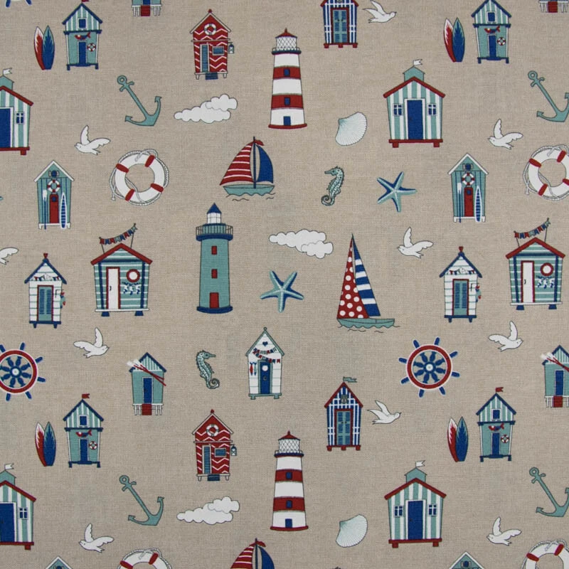 Dekostoff Nordsee Maritim Dekoration Tischläufer Vorhang Kissen (Preis=0,5m) - Bild 4 von 4