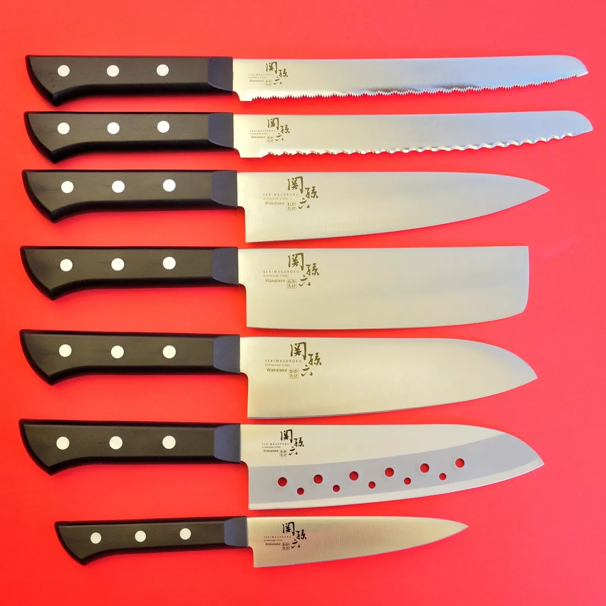 Japan KAI kitchen chef knife nakiri santoku small petit Seki Magoroku  WAKATAKE