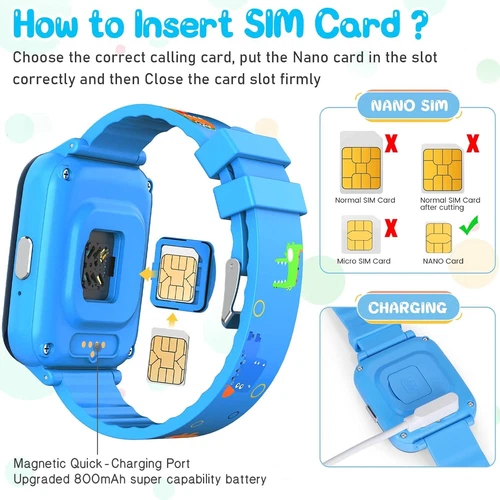 Kids 4G Smart Watchs Camera GSM Tracker SOS LBS Call Phone Game Watches Boy Girl - Bild 37 von 78