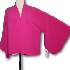 IC COLLECTION Connie NWT Kimono Slv Oversize Open Jacket Fuchsia Lagenlook XS
