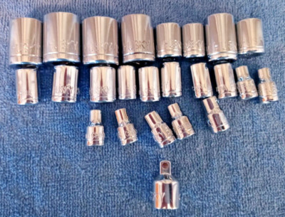 Husky Multi-Size Standard Sockets 24 Piece Set One Female See Specifics For Size