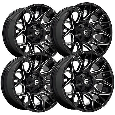 (Set of 4) Fuel D769 Twitch 20x9 8x170 +1mm Black/Milled Wheels Rims 20 ...