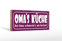 Holzschild Spruch 27X10 Cm Oma`S KüChe Schmeckt`S Am Besten Schild Wooden Sign
