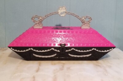 Monster High Empty Vampire Coffin Storage Case Pink/Black Doll Container