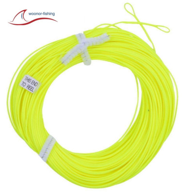 Fliegenschnur, Fly-Line WF-1F bis WF-10F / Fluo Yellow mit 2 Loops