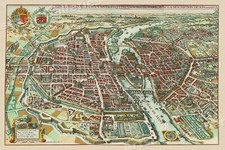 1615 Map of Paris France Historic Old Map - 16x24