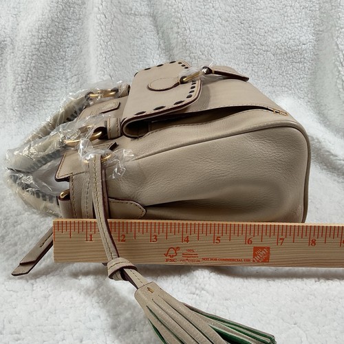 Dooney & Bourke Florentine Leather Medium Pocket Satchel Oyster Cream See Photos - Picture 22 of 24