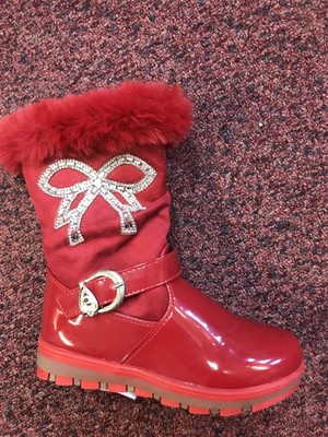 girls red boots