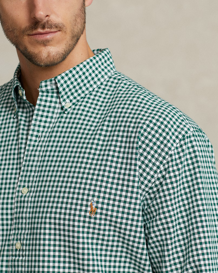 $125 Polo Ralph Lauren Men's Gingham Oxford Shirt, Green