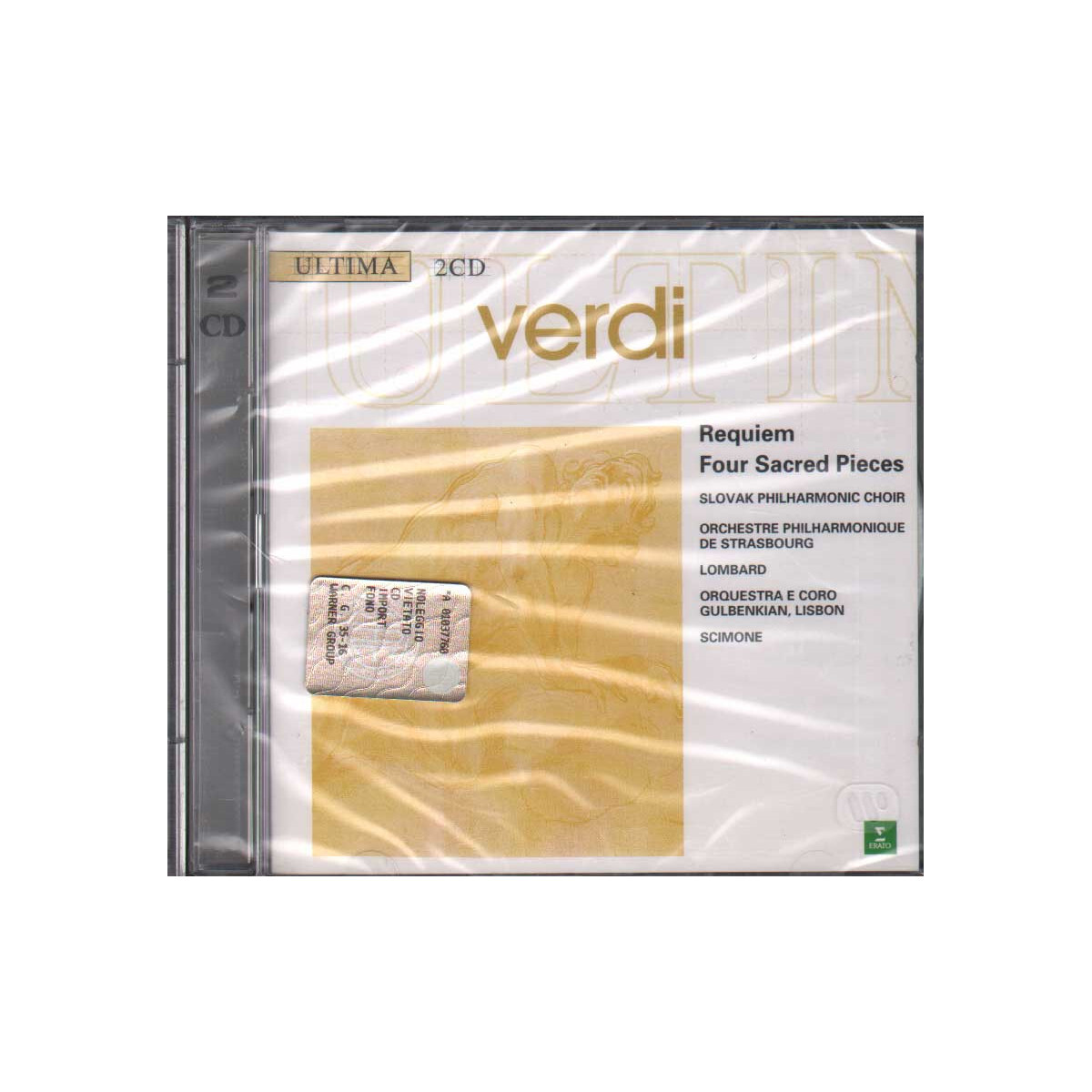 Verdi, Lombard, Scimone CD Requiem / Four Sacred Pieces / Erato – 0630189672 Sig