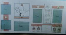 Scrapbook Layout Page Kit 12x12-- 2 Page Layout A BABY IS.....