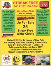 Streak Free MicroFiber Cleaning Cloths 25 Pack FREE Shipping! Dealer Special! 