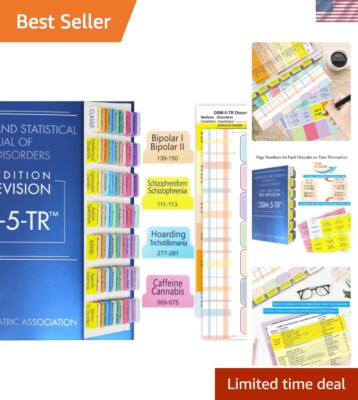 Comprehensive 100 Tab Set for DSM-5-TR - Easy Installation & Removable Design