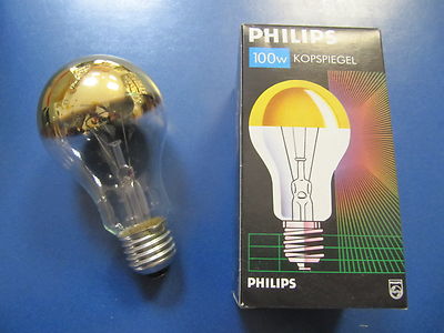 Kuppenverspiegelte PHILIPS Glühlampe AGL E27 100W GOLD Kopfspiegel DECOR DEKOLUX